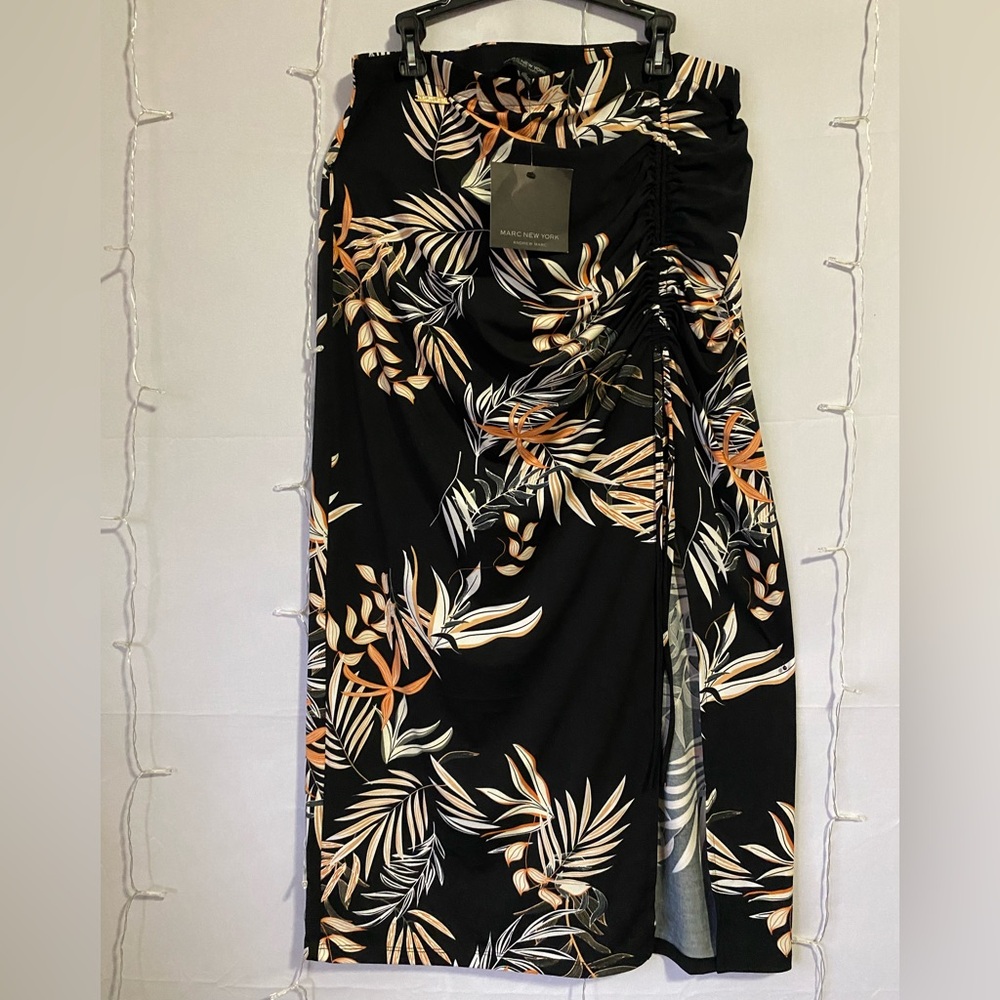 Marc New York Black and Orange Floral Swim Sarong